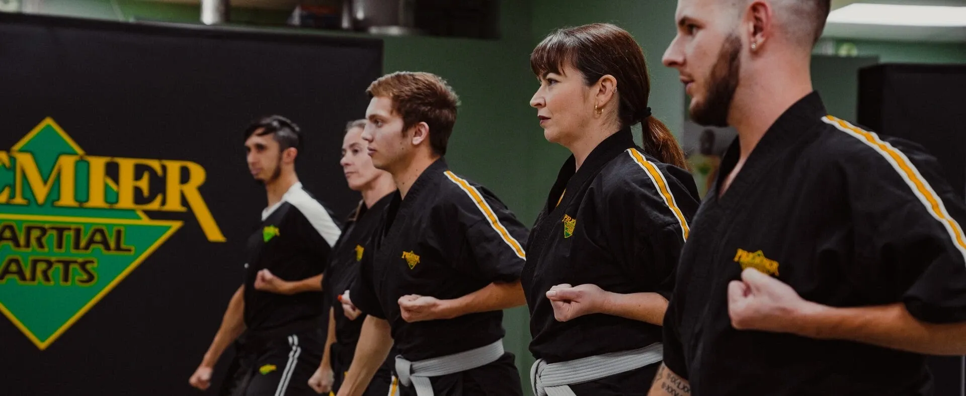 Martial arts students training